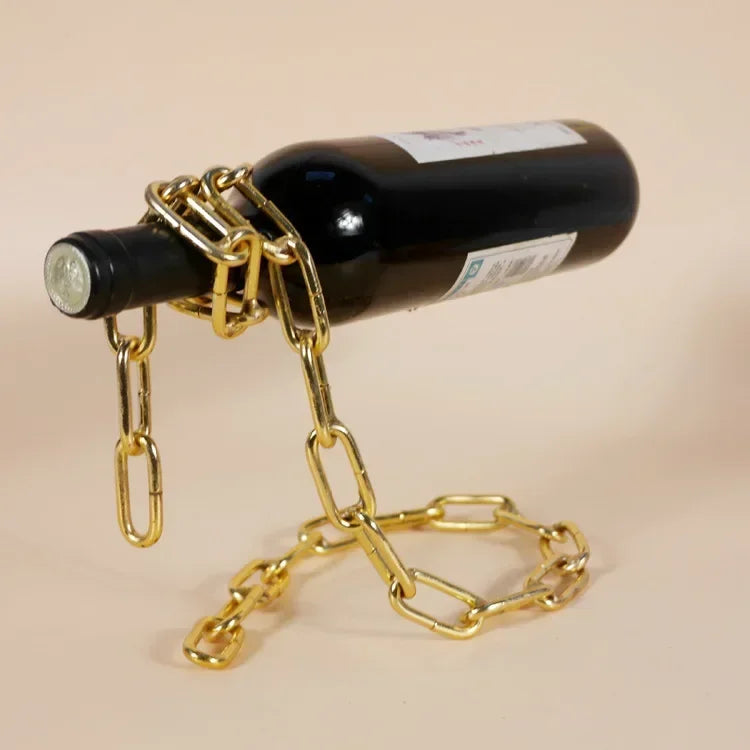 Magical  Iron Chain Wine Bottle Holder