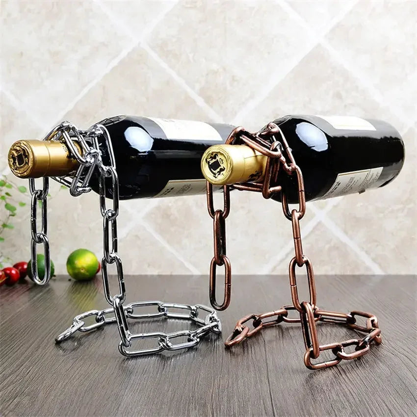 Magical  Iron Chain Wine Bottle Holder