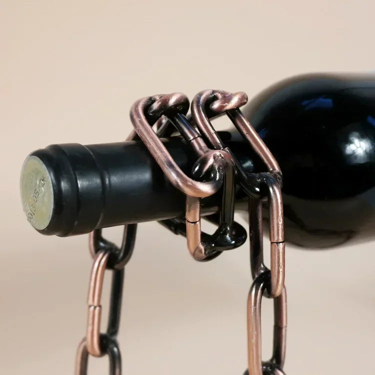 Magical  Iron Chain Wine Bottle Holder