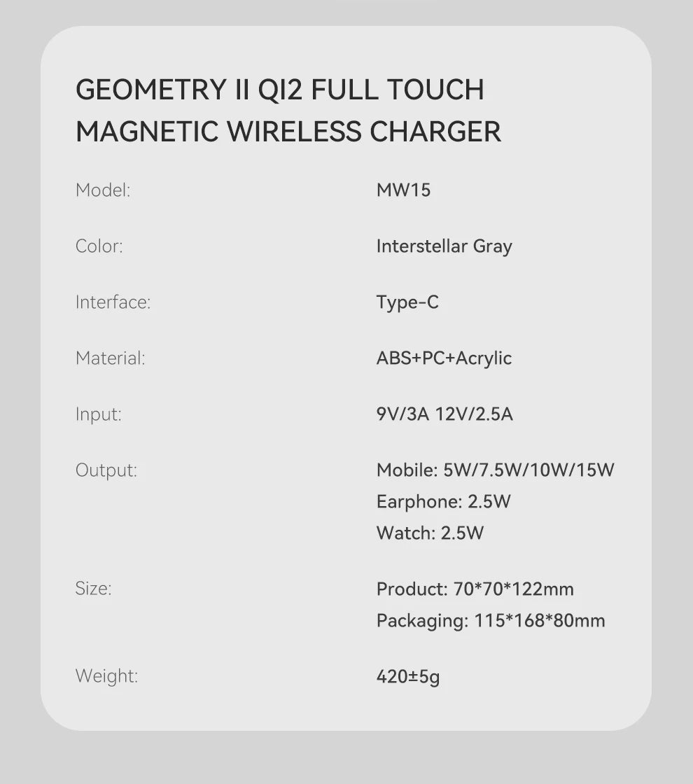 Qi2 3-in-1 Magnetic Wireless Charger