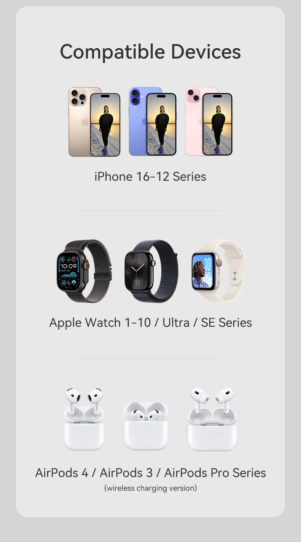 Qi2 3-in-1 Magnetic Wireless Charger