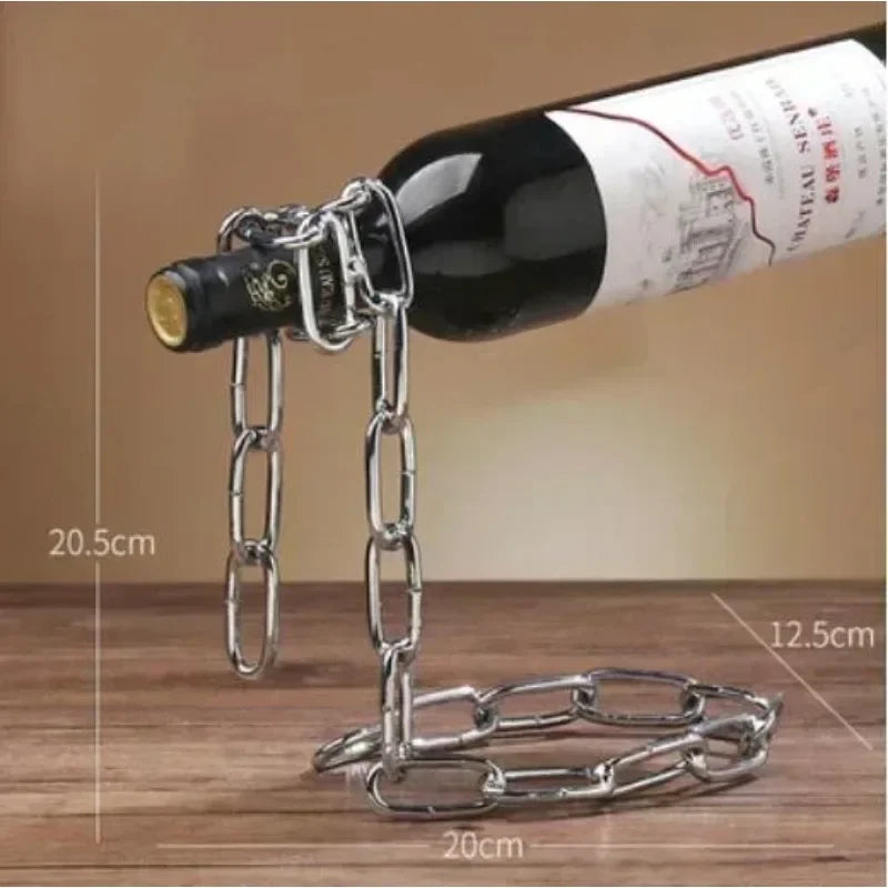Magical  Iron Chain Wine Bottle Holder