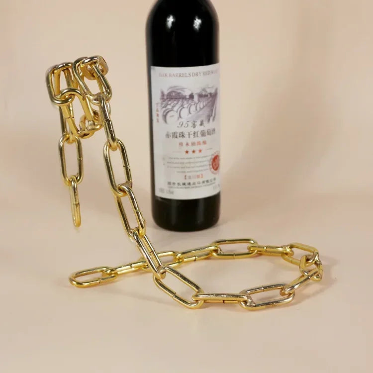 Magical  Iron Chain Wine Bottle Holder