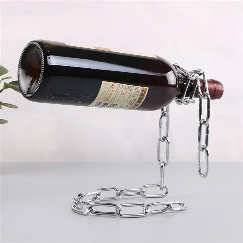 Magical  Iron Chain Wine Bottle Holder