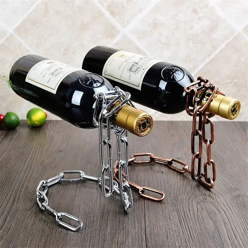 Magical  Iron Chain Wine Bottle Holder