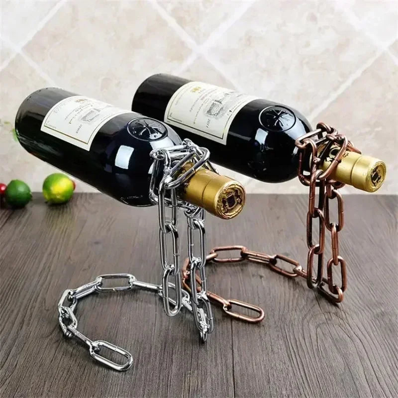 Magical  Iron Chain Wine Bottle Holder