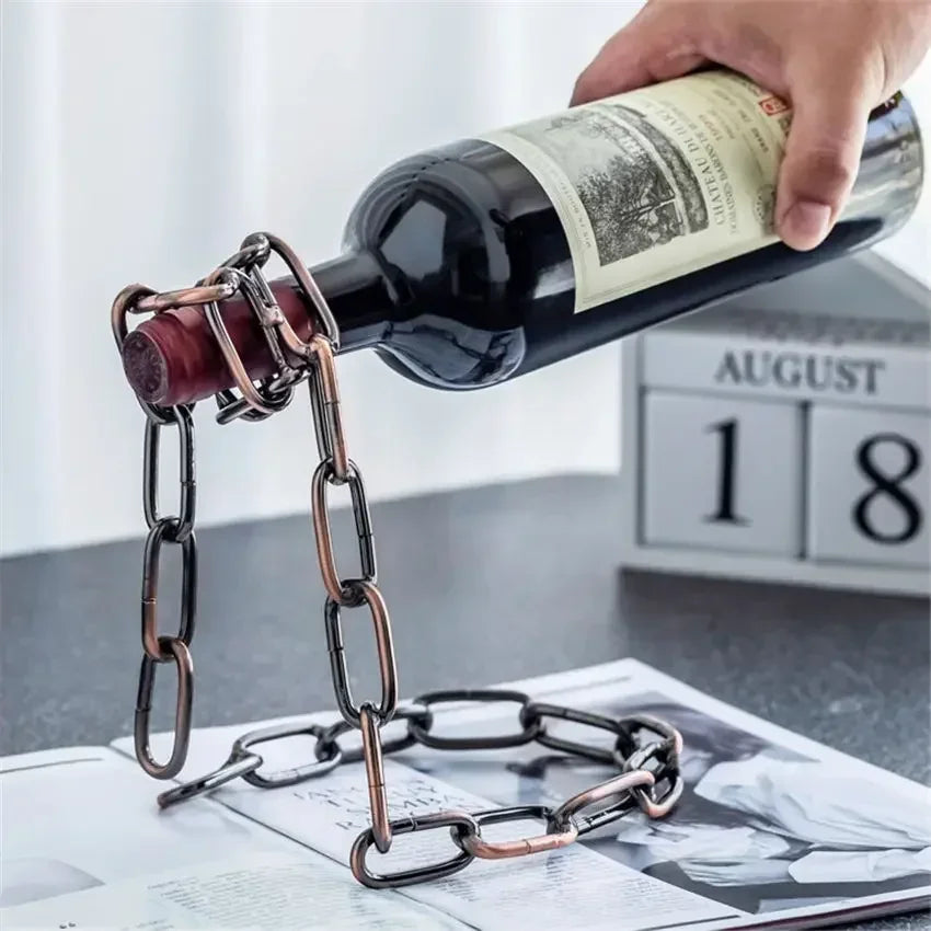 Magical  Iron Chain Wine Bottle Holder