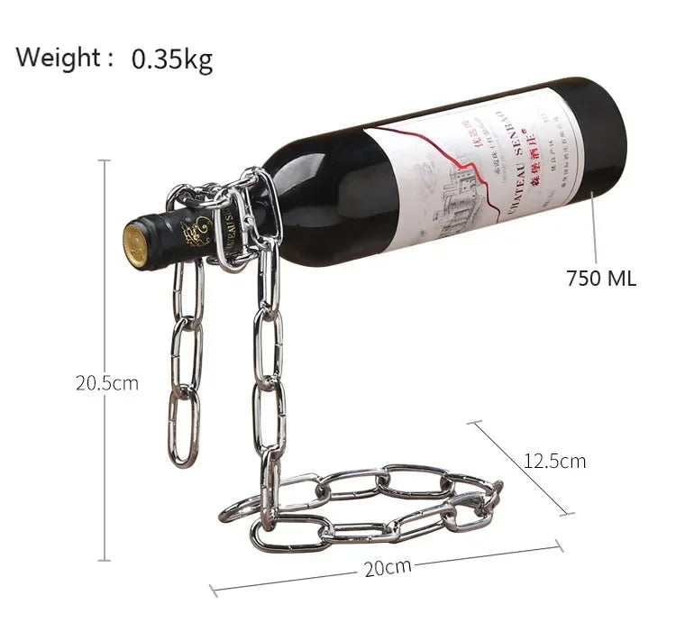 Magical  Iron Chain Wine Bottle Holder