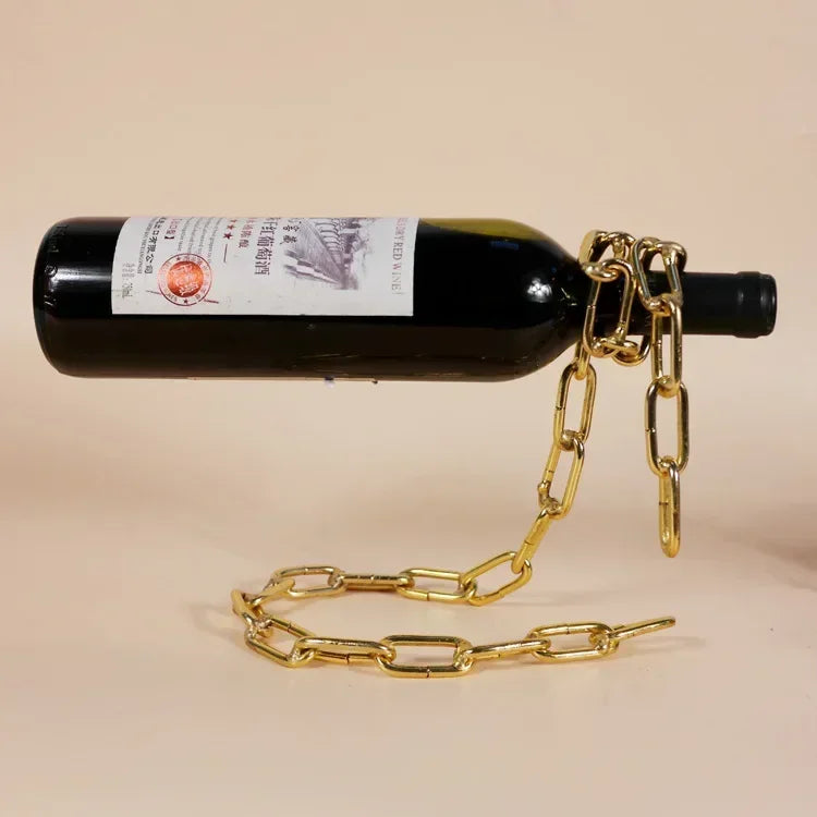 Magical  Iron Chain Wine Bottle Holder
