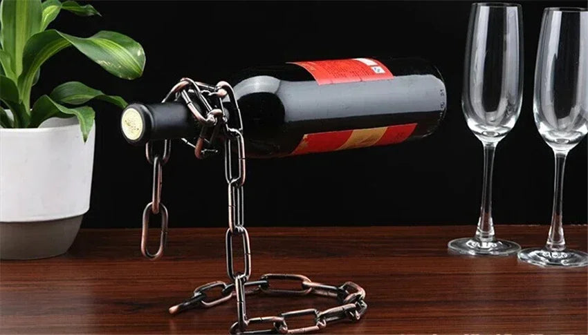 Magical  Iron Chain Wine Bottle Holder